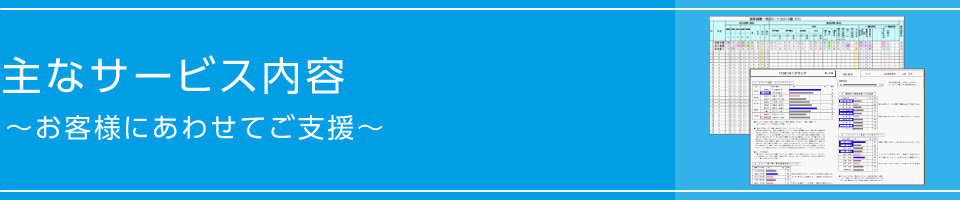主なサービス内容～お客様にあわせてご支援～